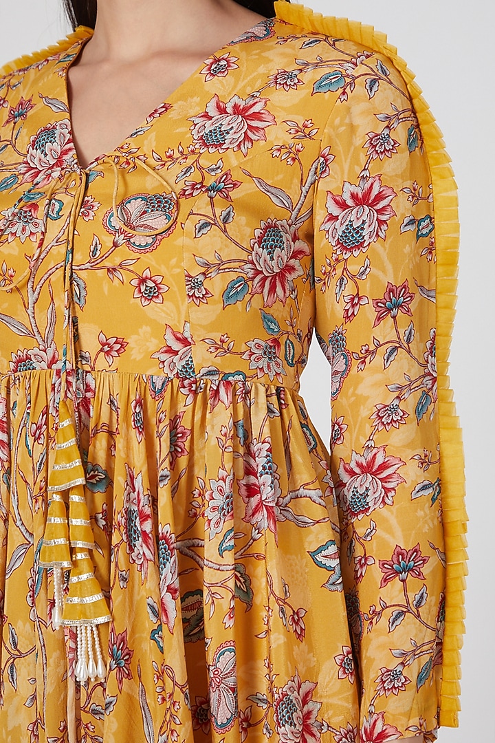 Yellow Embroidered & Printed Party Wear Sharara Set by Chhavvi Aggarwal at Pernia's Pop Up Shop