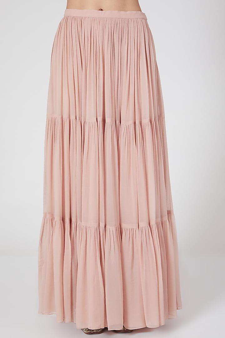 Nude Pink Printed & Embroidered Wedding Lehenga Set by Chhavvi Aggarwal at Pernia's Pop Up Shop
