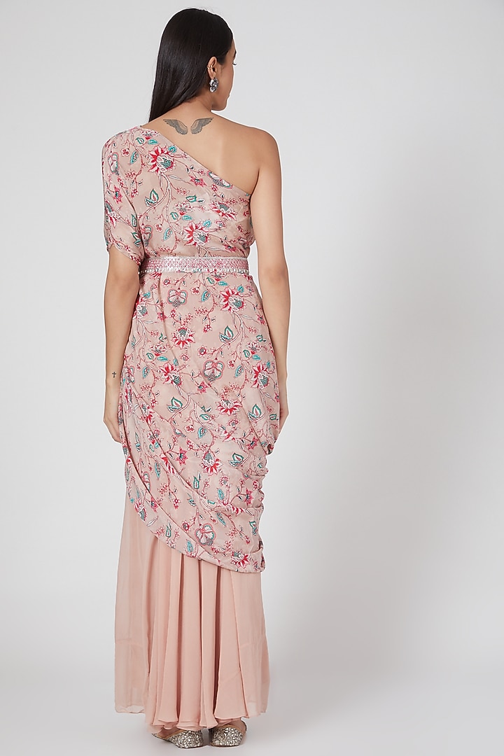 Nude Pink Printed Palazzo Pant Set by Chhavvi Aggarwal at Pernia's Pop Up Shop