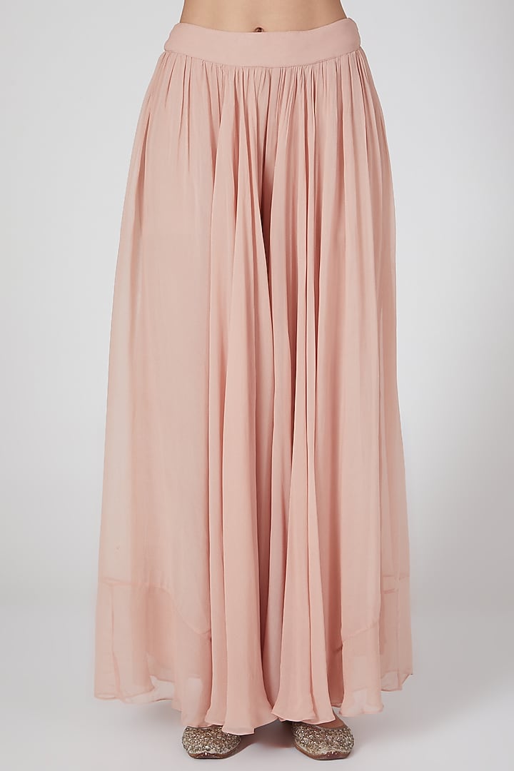 Nude Pink Printed Palazzo Pant Set by Chhavvi Aggarwal at Pernia's Pop Up Shop