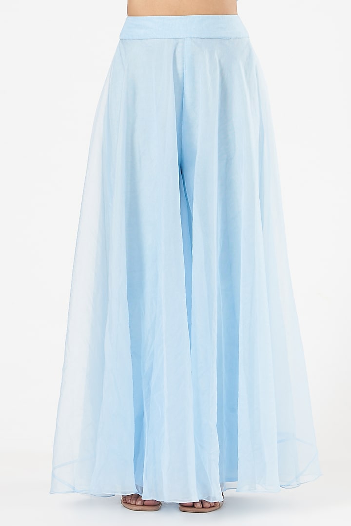 Powder Blue Printed Jacket Set by Chhavvi Aggarwal at Pernia's Pop Up Shop