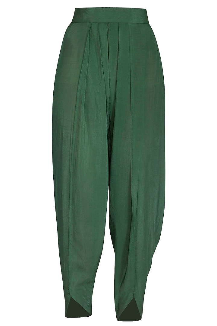 Green Crepe Dhoti Set by Chhavvi Aggarwal at Pernia's Pop Up Shop