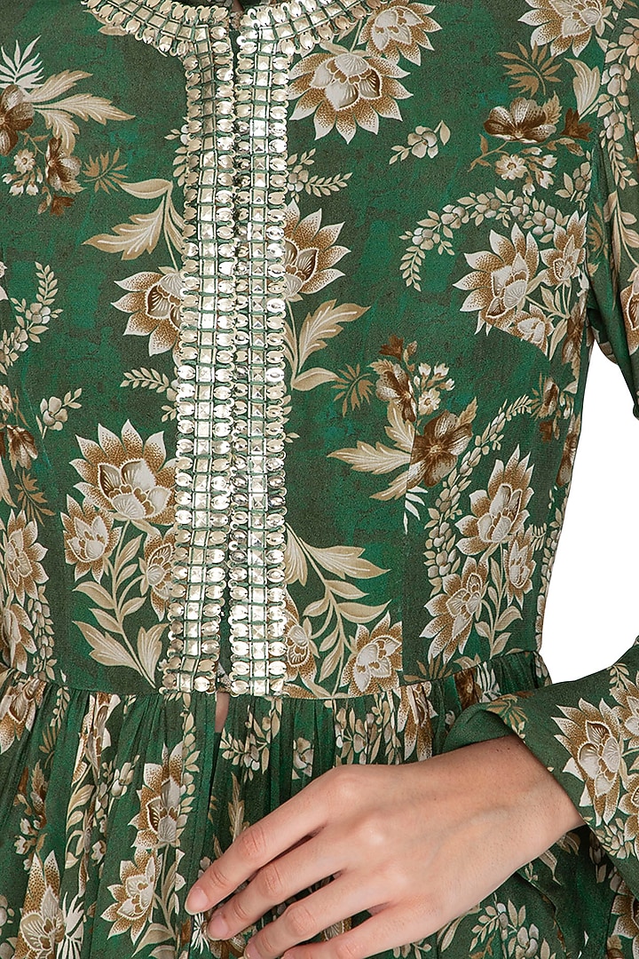 Green Crepe Dhoti Set by Chhavvi Aggarwal at Pernia's Pop Up Shop