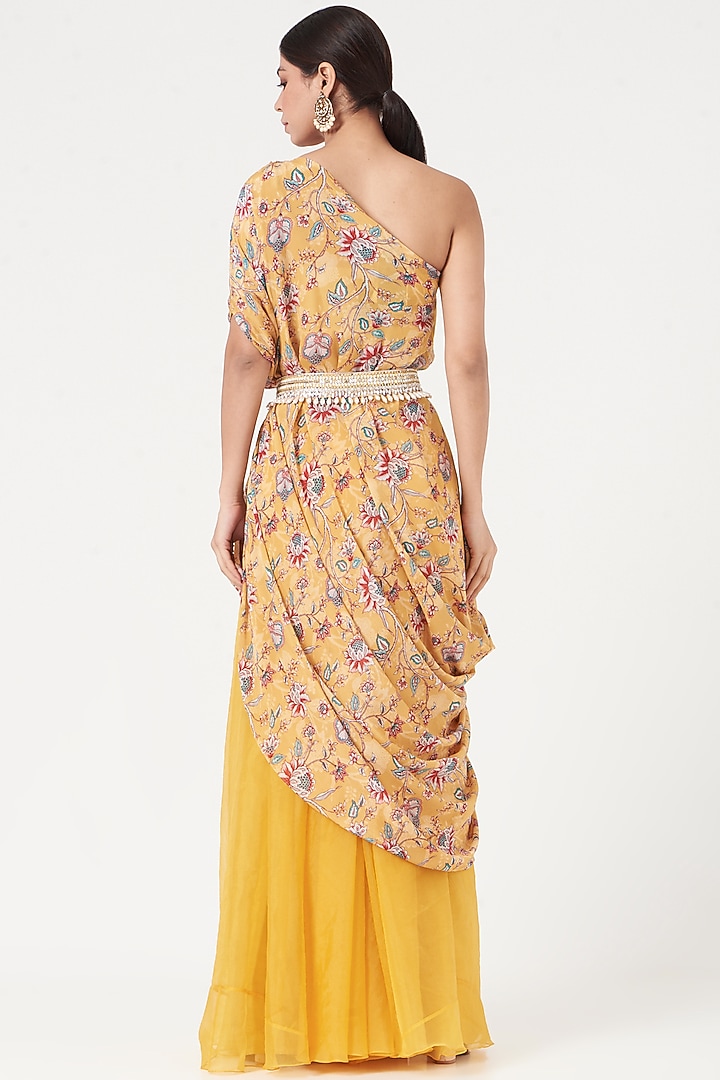Yellow Organza Palazzo Pant Set by Chhavvi Aggarwal at Pernia's Pop Up Shop
