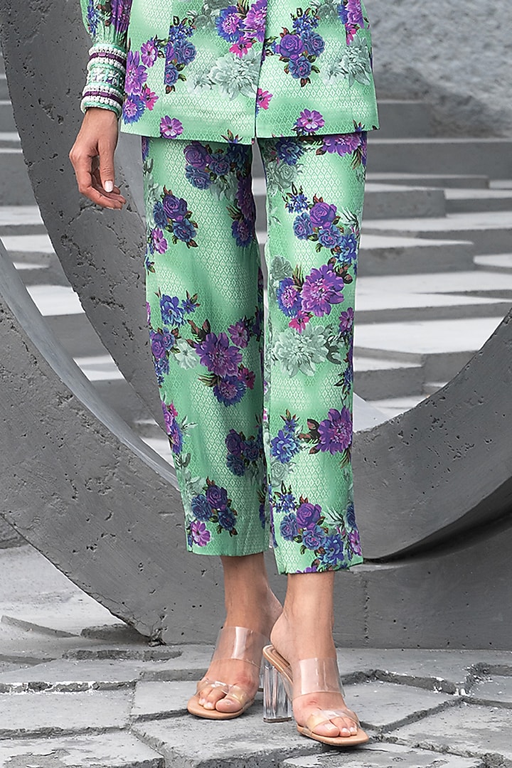 Sea Green Crepe Printed Co-Ord Set by Chhavvi Aggarwal at Pernia's Pop Up Shop