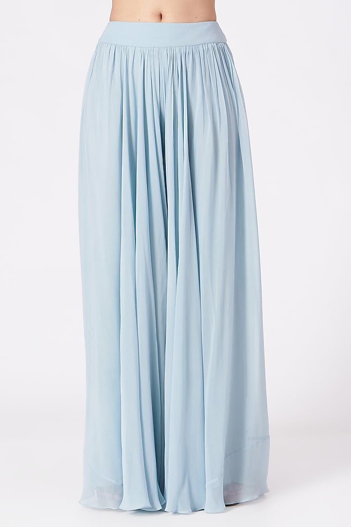 Powder Blue Hand Embroidered Tunic Set by Chhavvi Aggarwal at Pernia's Pop Up Shop