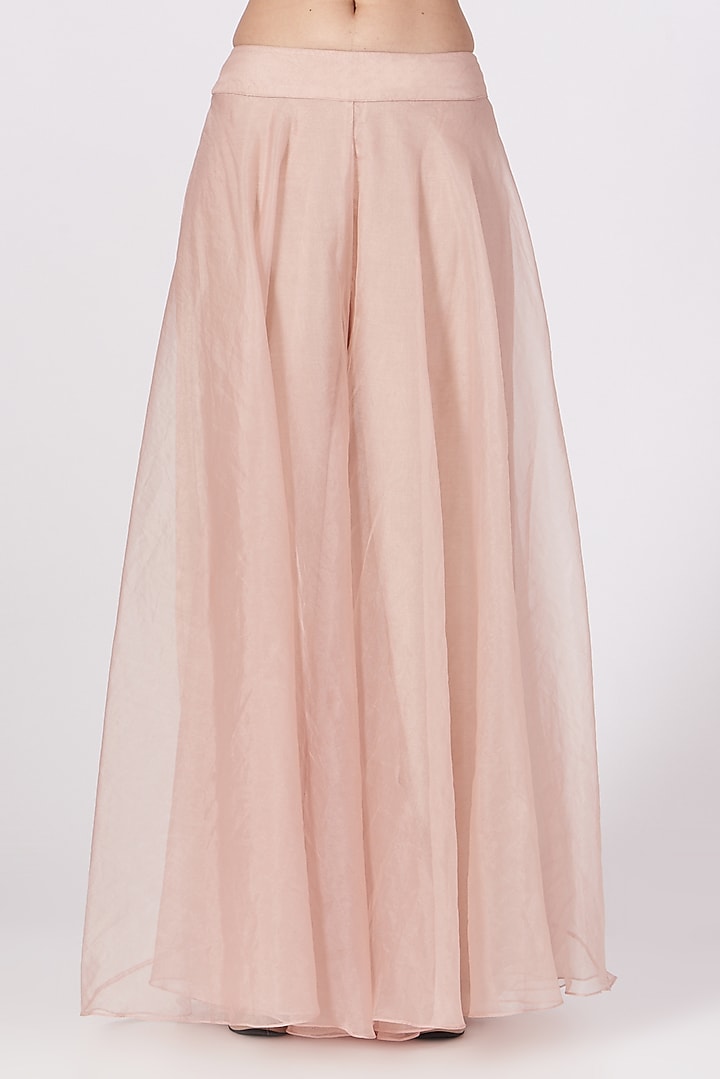 Nude Pink Hand Embroidered Jacket Set by Chhavvi Aggarwal at Pernia's Pop Up Shop