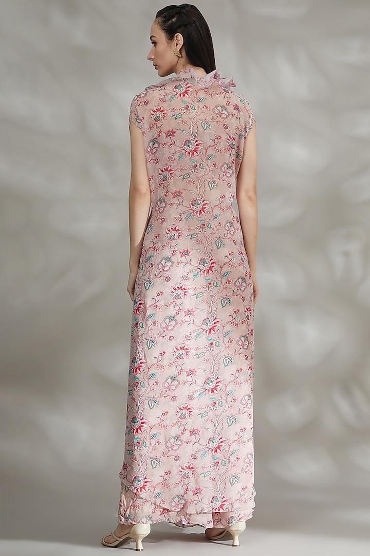 Blush Pink Printed Party Wear Sharara Set by Chhavvi Aggarwal at Pernia's Pop Up Shop