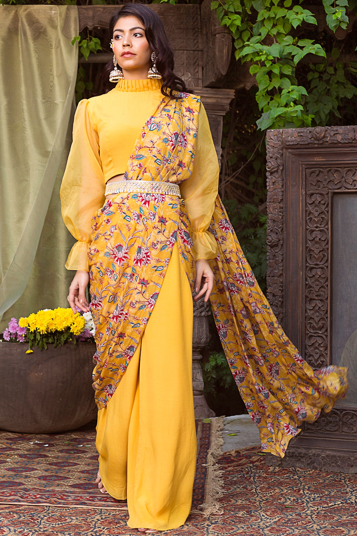 Buy Designer Pant & Dhoti Sarees for Women Online at Aza Fashions