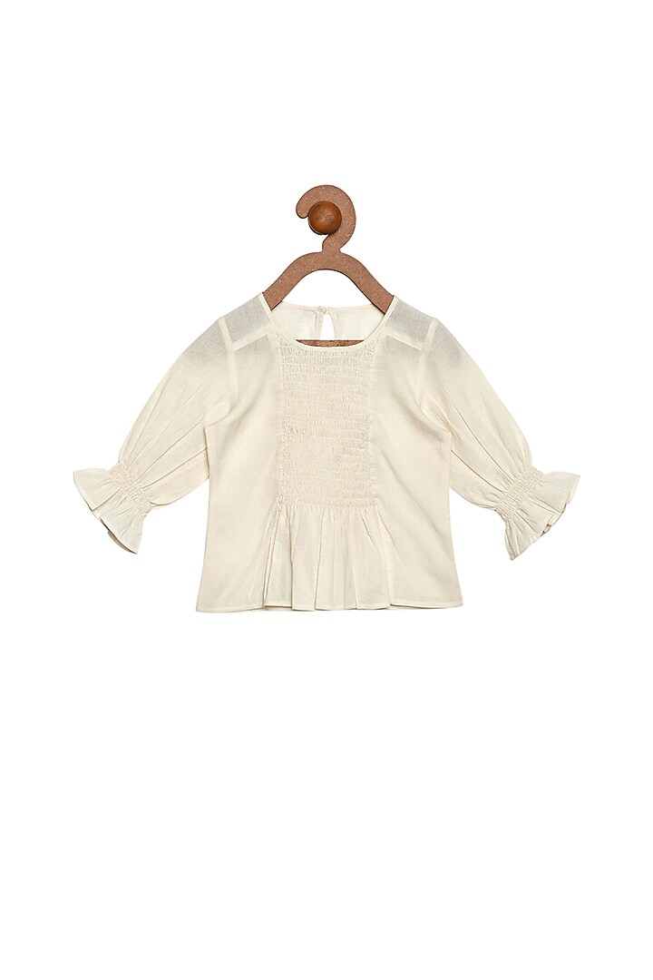 Cream & Black Pant Set For Girls by Charkhee Kids at Pernia's Pop Up Shop