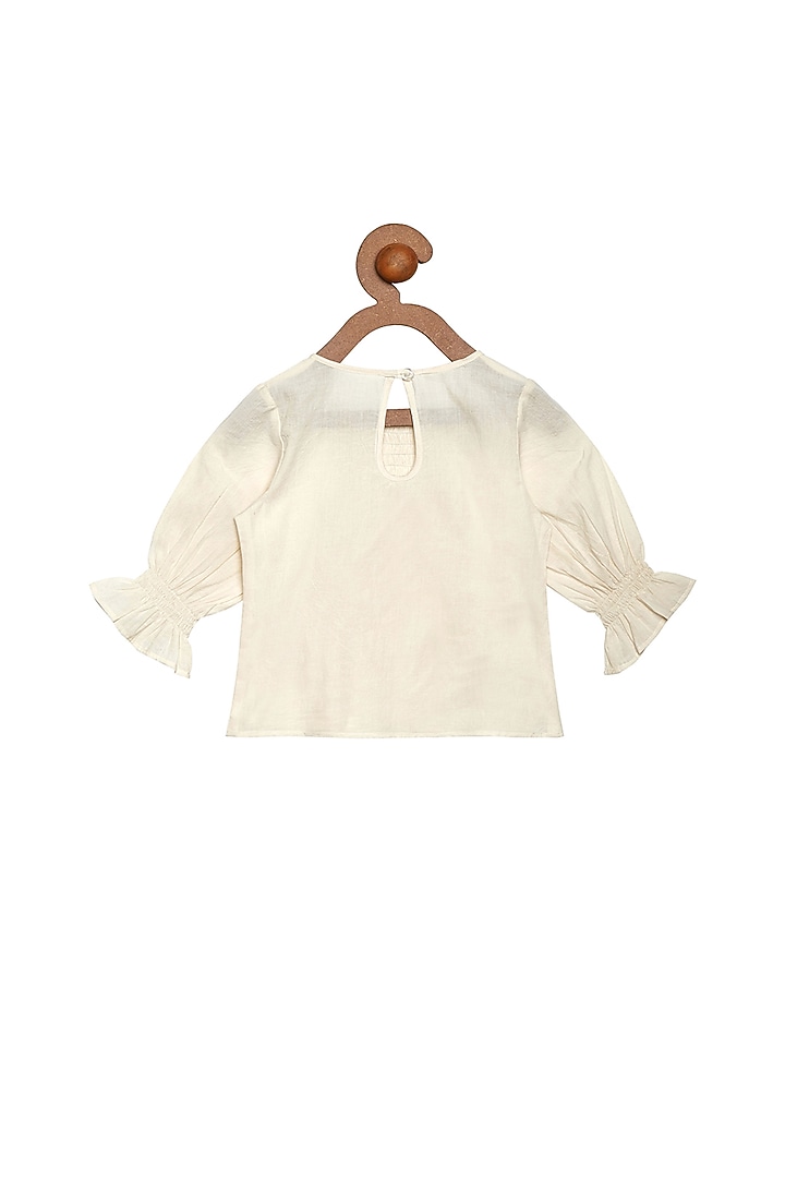 Cream & Black Pant Set For Girls by Charkhee Kids at Pernia's Pop Up Shop