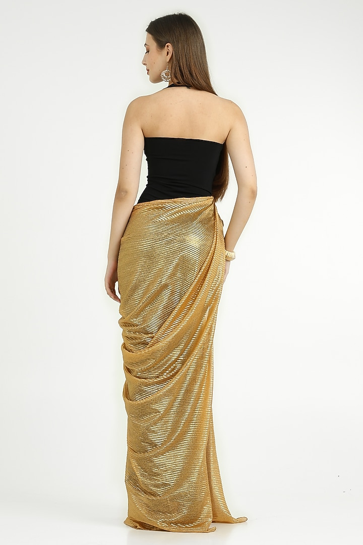 Black & Gold Stretch Knit Gown by CHAM CHAM at Pernia's Pop Up Shop