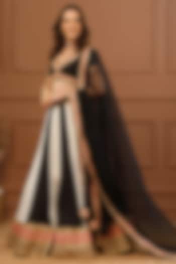 Multi-Colored Bemberg Silk Embroidered Wedding Lehenga Set by CHARLIE AHUJA at Pernia's Pop Up Shop