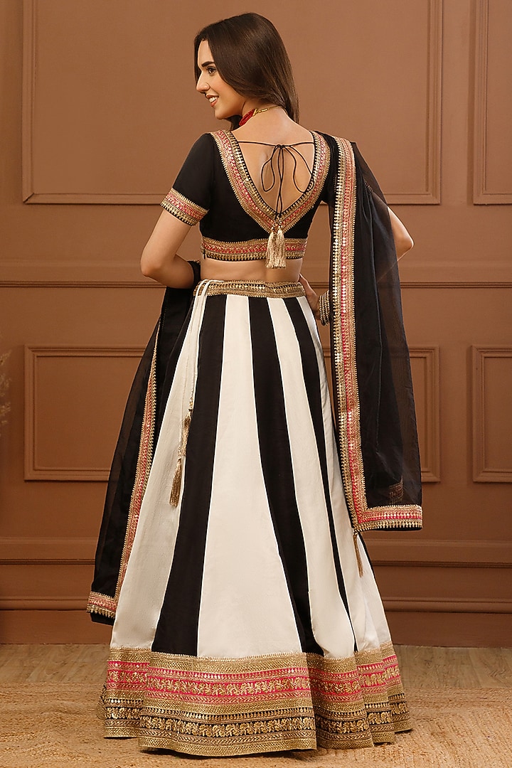 Multi-Colored Bemberg Silk Embroidered Wedding Lehenga Set by CHARLIE AHUJA at Pernia's Pop Up Shop
