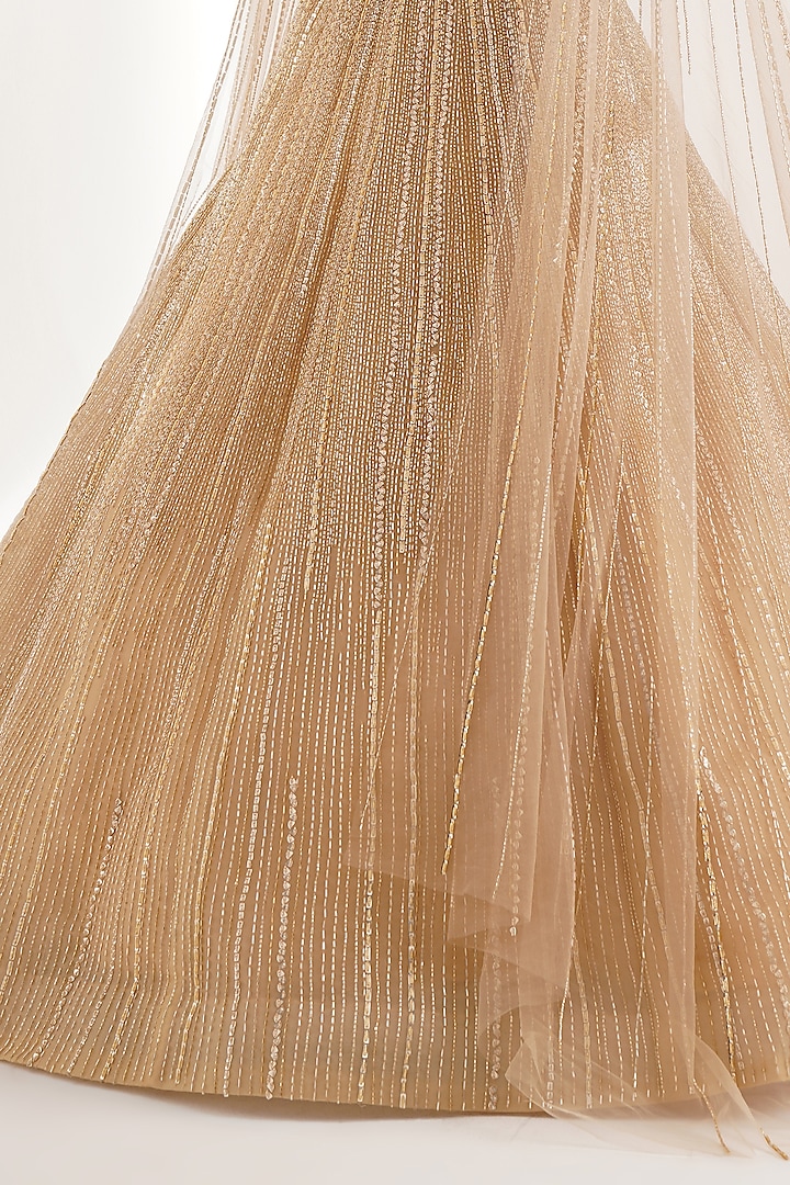 Gold Organza Bridal Lehenga Set by Chaashni by Maansi and Ketan at Pernia's Pop Up Shop