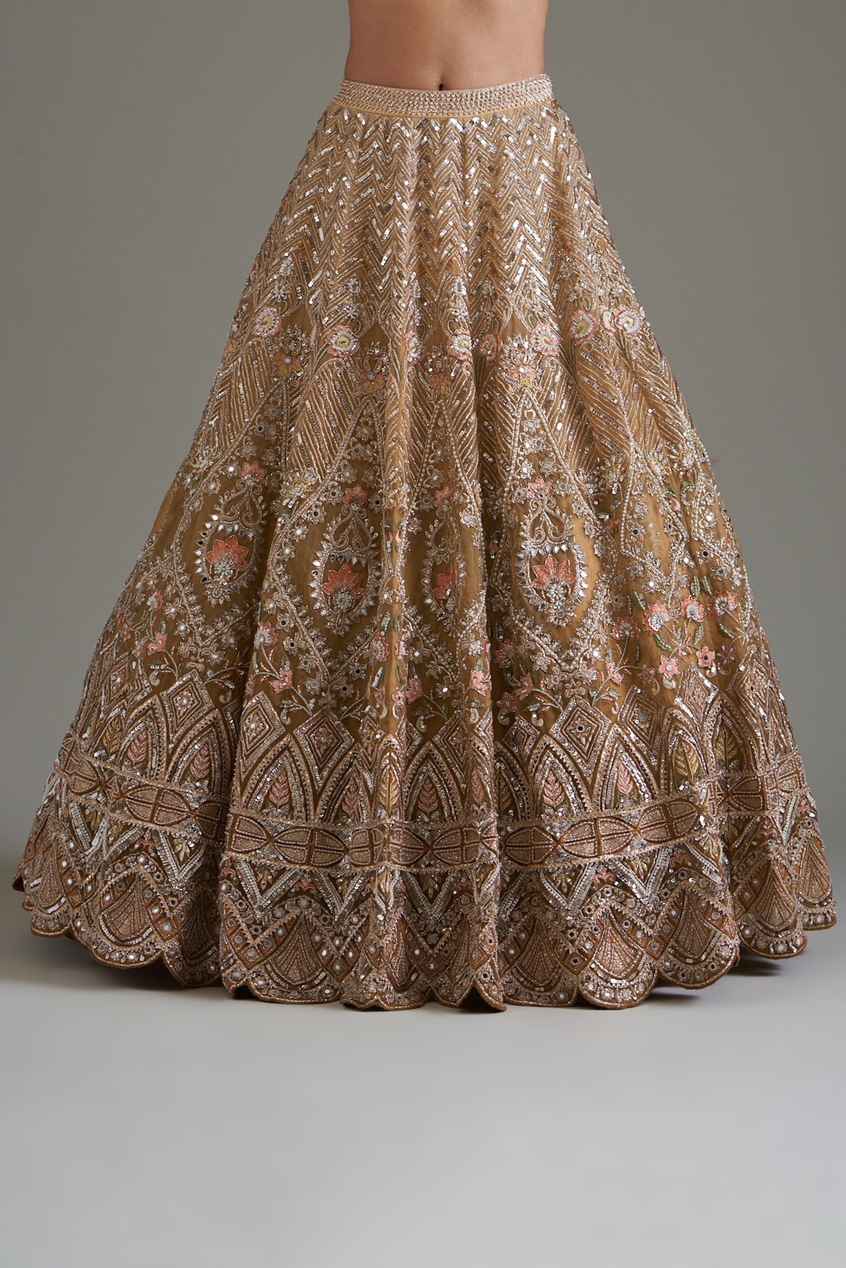 ORGANZA TISSUE EMBROIDERED LEHENGA main image 1