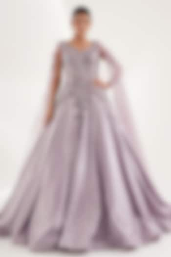 Lavender Imported Shimmer Cutdana Embellished Gown by Chaashni by Maansi and Ketan at Pernia's Pop Up Shop