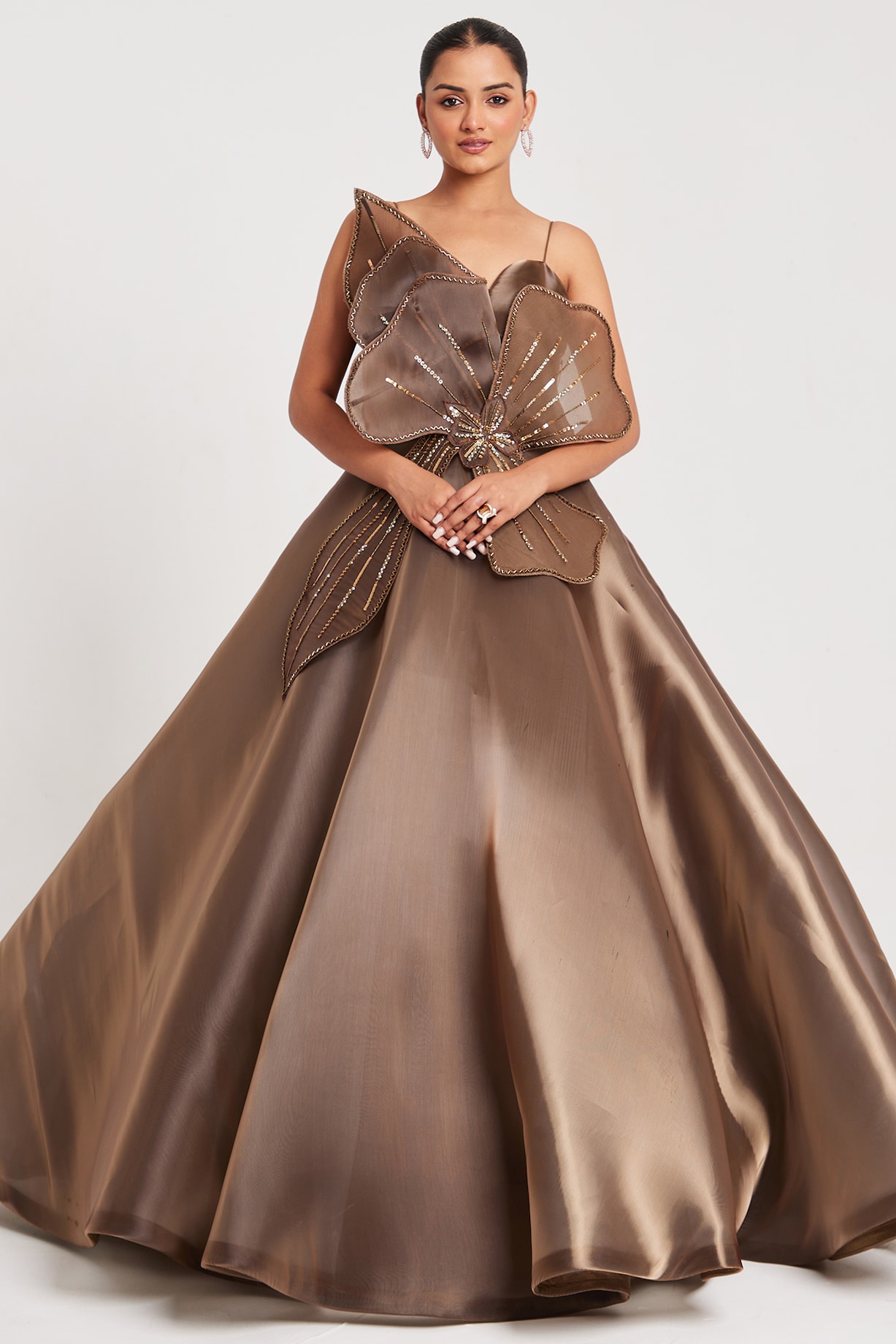 green emerald velvet dress Zapaka Women Copper Mermaid Long Wedding Guest Dress Spaghetti Straps Prom  Dress – ZAPAKA NZ main image 1