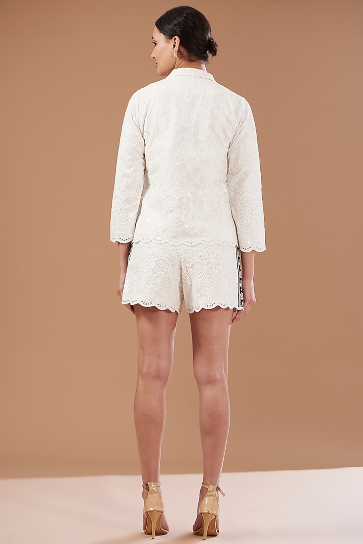 Ivory Cotton Co-Ord Set by CHITRASHI JAIPUR at Pernia's Pop Up Shop