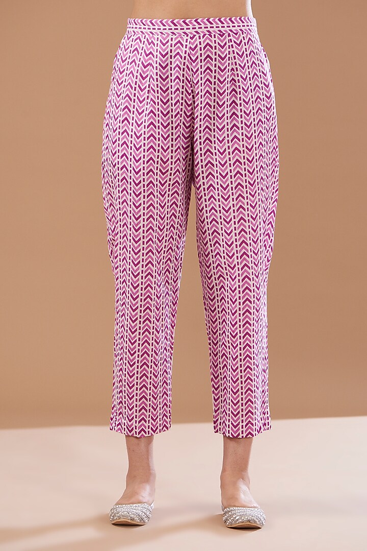 Purple Cotton Screen Printed Kurta Set by CHITRASHI JAIPUR at Pernia's Pop Up Shop