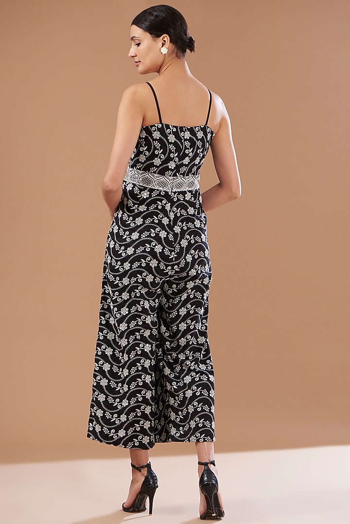 Black Cotton Jumpsuit by CHITRASHI JAIPUR at Pernia's Pop Up Shop