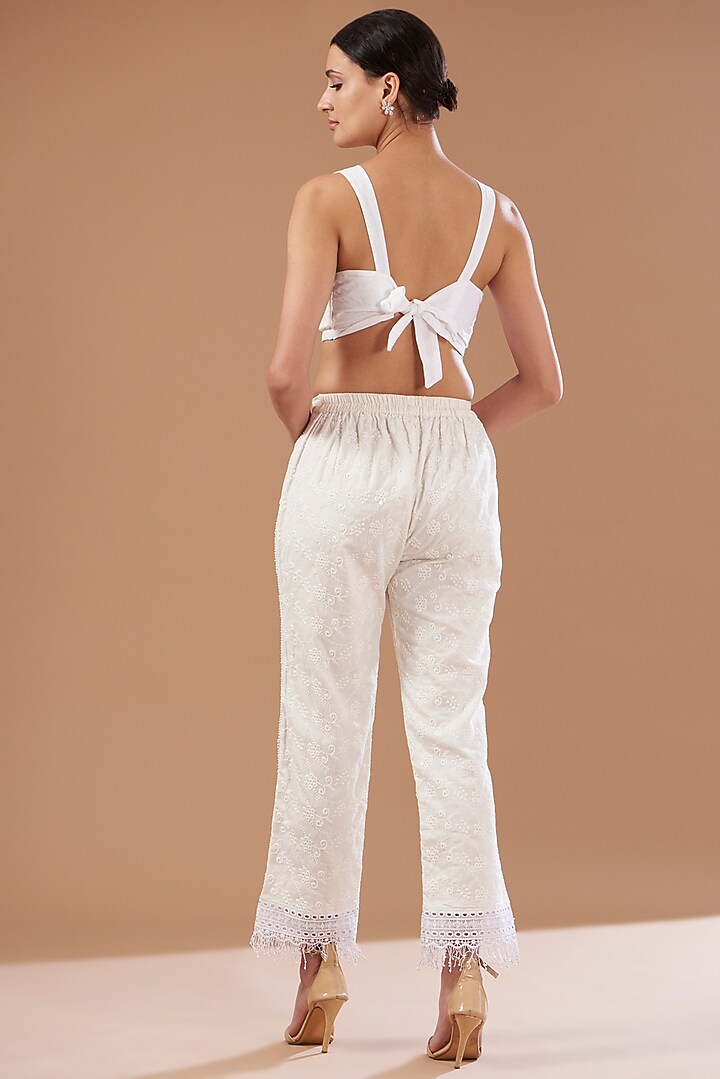 Ivory Cotton Pant Set by CHITRASHI JAIPUR at Pernia's Pop Up Shop