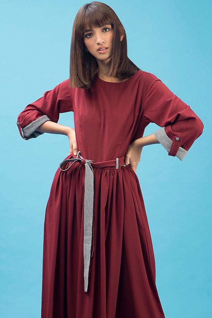 Deep Red Maxi Summer Dress With Handmade Buttons by Chillosophy at Pernia's Pop Up Shop