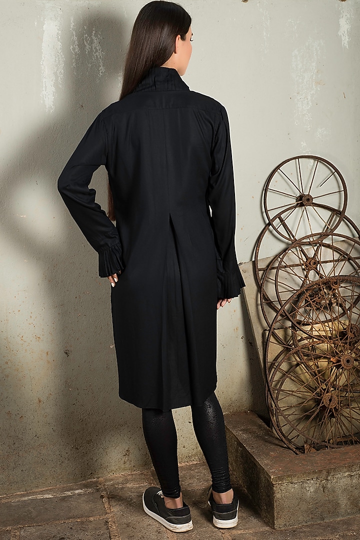 Black Tunic With Pleats by Chillosophy at Pernia's Pop Up Shop