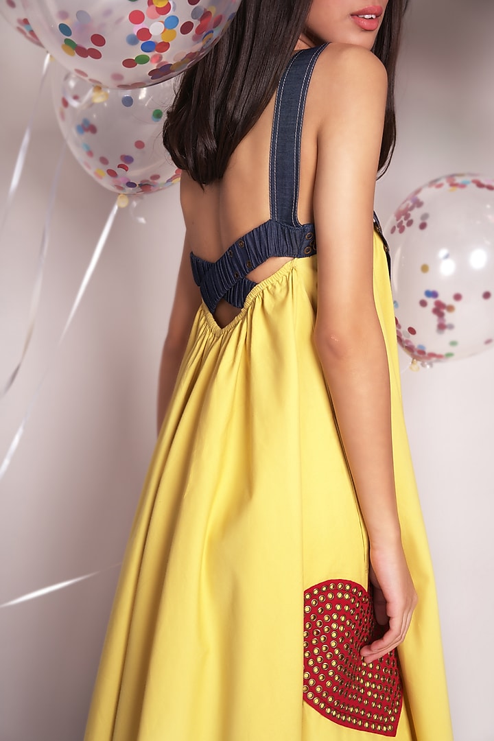 Yellow Poplin Parachute Vacation Dress by Chillosophy at Pernia's Pop Up Shop