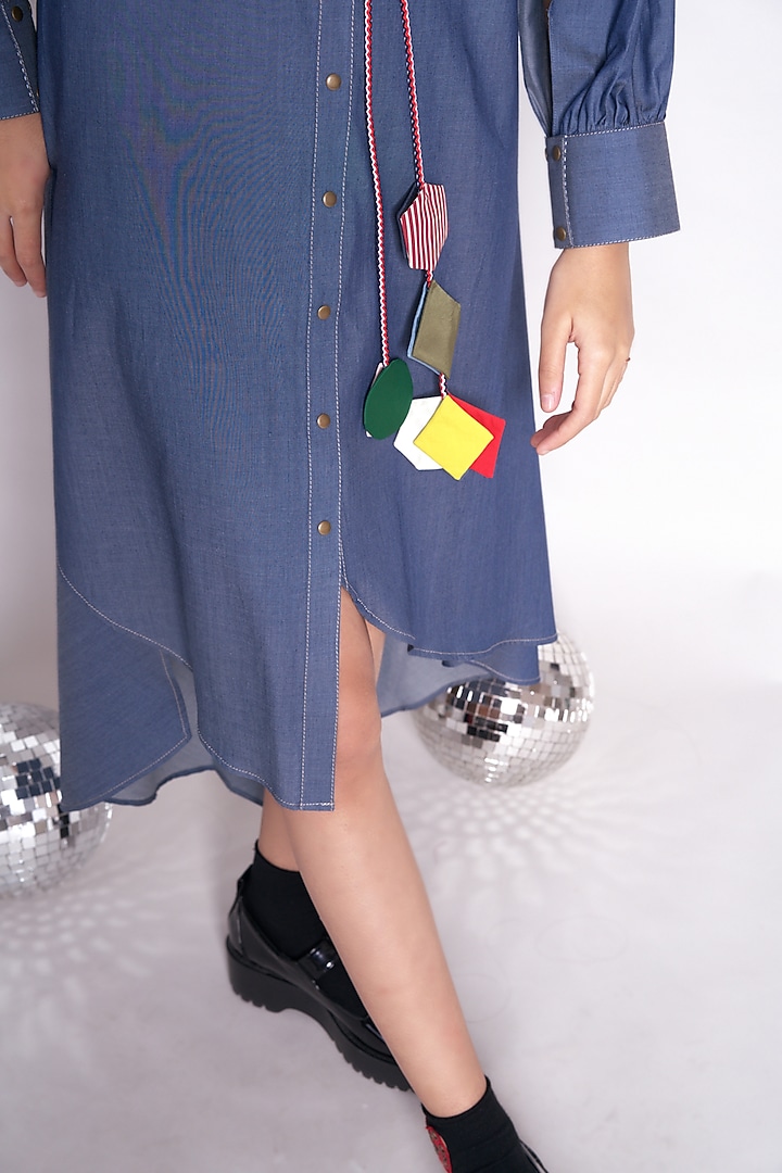 Blue Chambray Midi Vacation Shirt Dress by Chillosophy at Pernia's Pop Up Shop