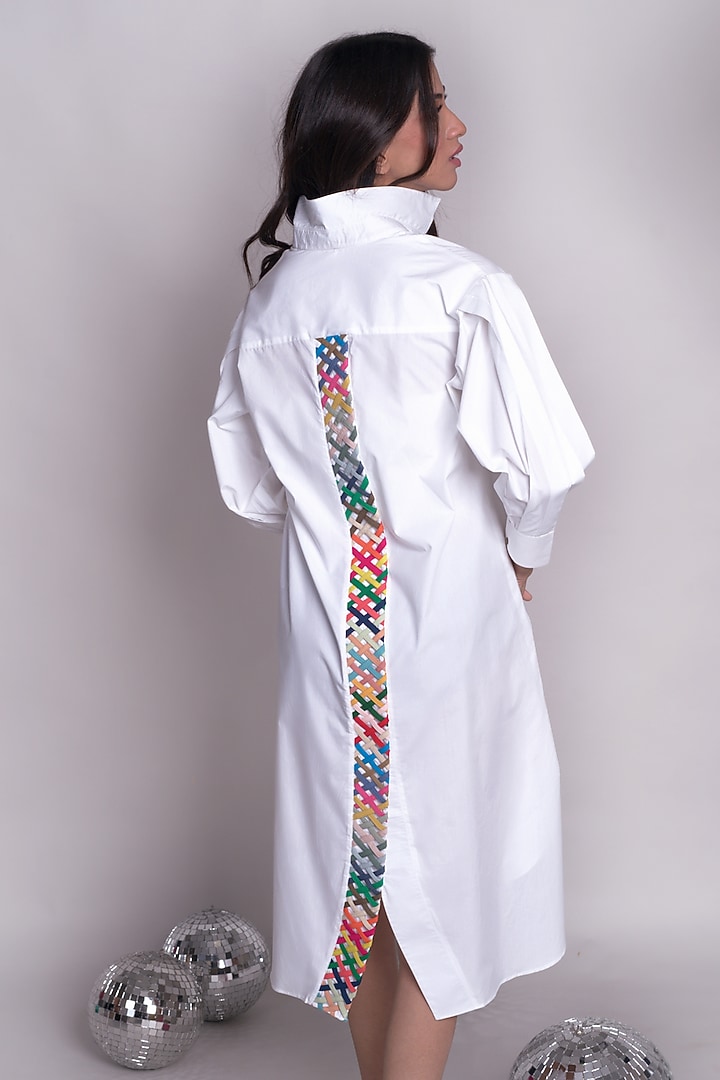 White Poplin Midi Vacation Shirt Dress by Chillosophy at Pernia's Pop Up Shop