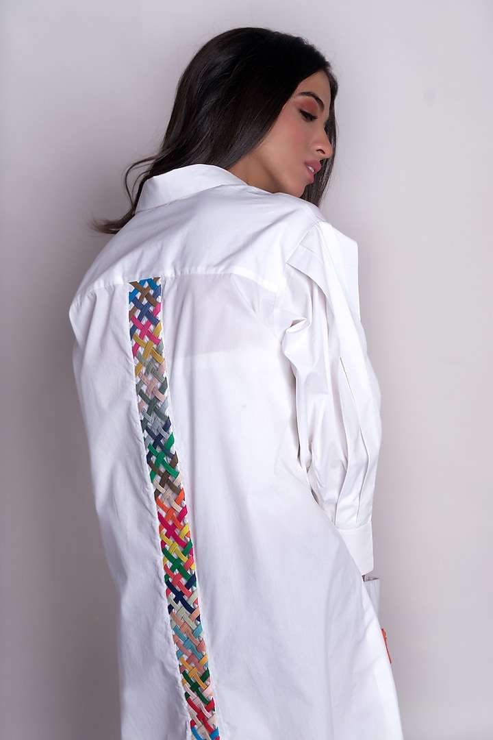 White Poplin Midi Vacation Shirt Dress by Chillosophy at Pernia's Pop Up Shop