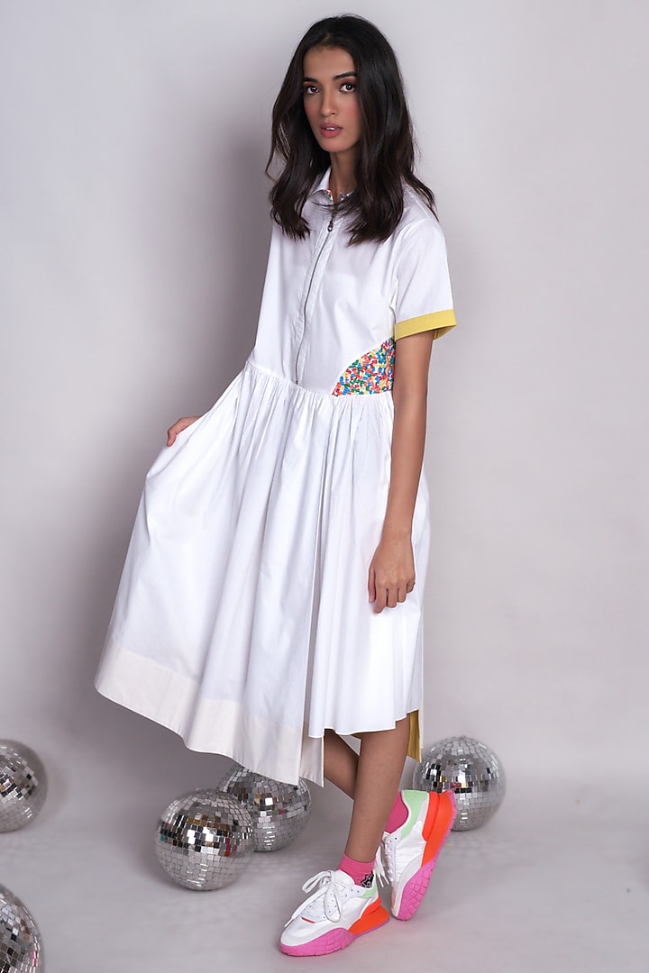 White Poplin Midi Summer Dress by Chillosophy at Pernia's Pop Up Shop