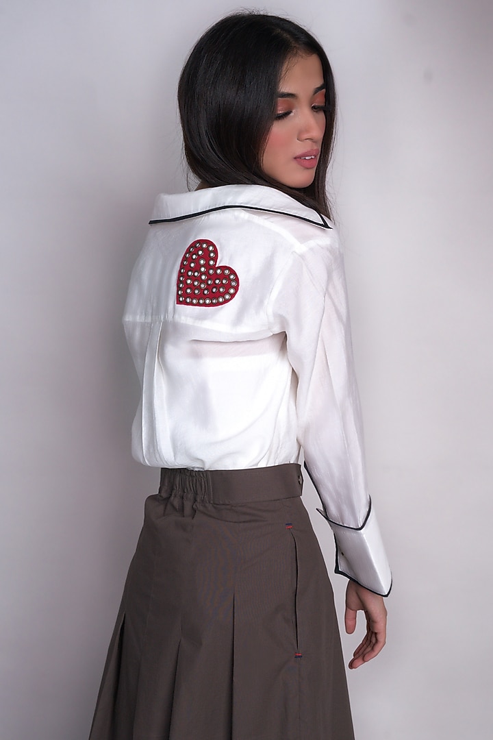 White Viscose Shirt by Chillosophy at Pernia's Pop Up Shop