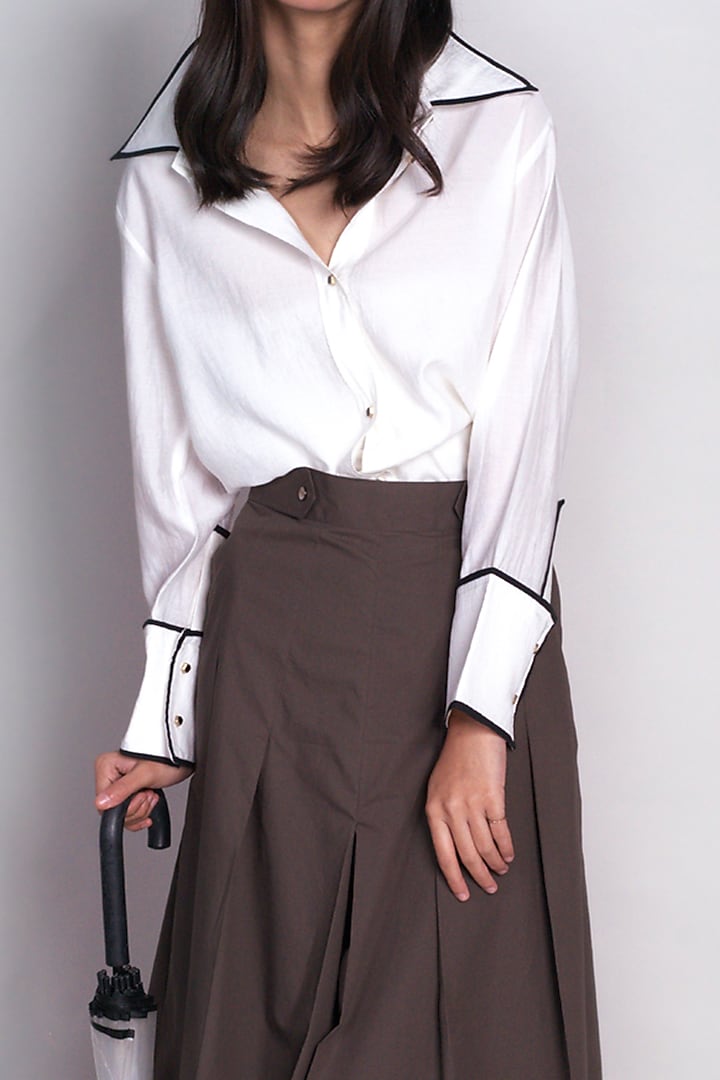 White Viscose Shirt by Chillosophy at Pernia's Pop Up Shop