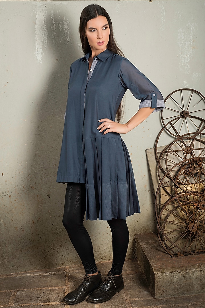 Cobalt Blue Shirt Dress by Chillosophy at Pernia's Pop Up Shop
