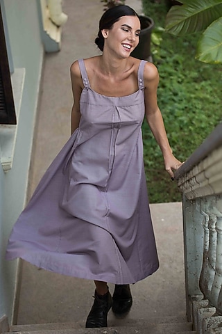 Purple Cotton Slip Dress by Chillosophy
