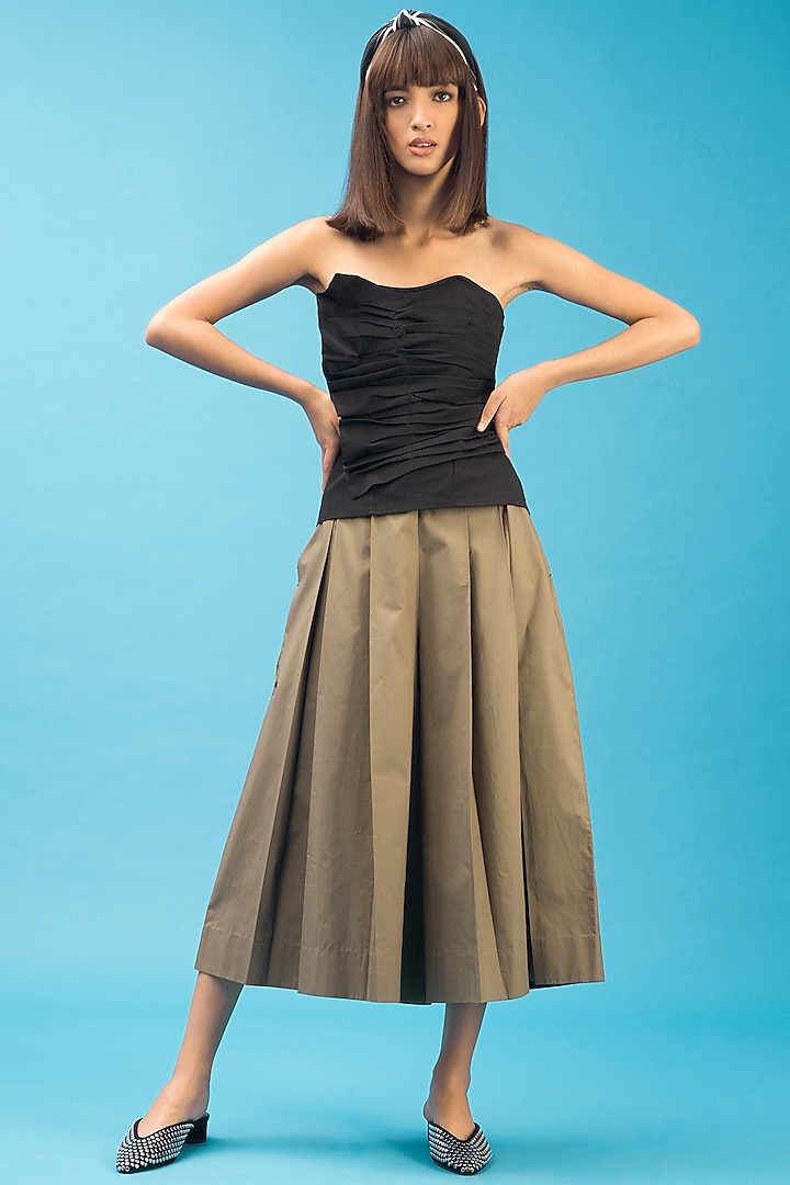 Cobalt Blue Pleated Bustier by Chillosophy at Pernia's Pop Up Shop