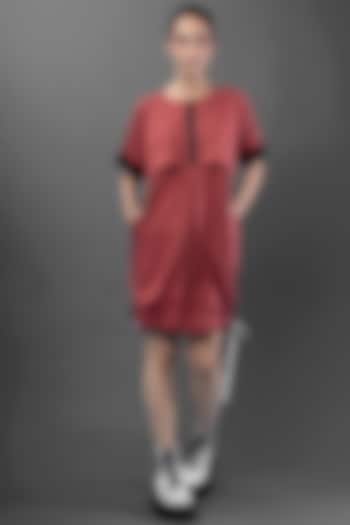 Red Mini Poplin Dress by Chillosophy