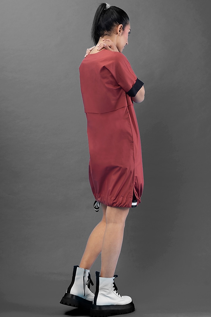 Red Mini Poplin Summer Dress by Chillosophy at Pernia's Pop Up Shop