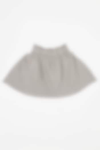Beige Linen Skirt For Girls by Chi Linen