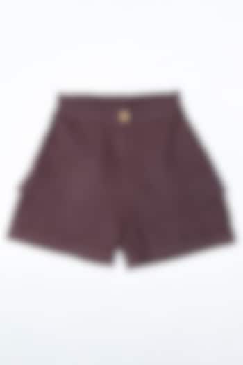 Wine Linen Shorts For Boys by Chi Linen
