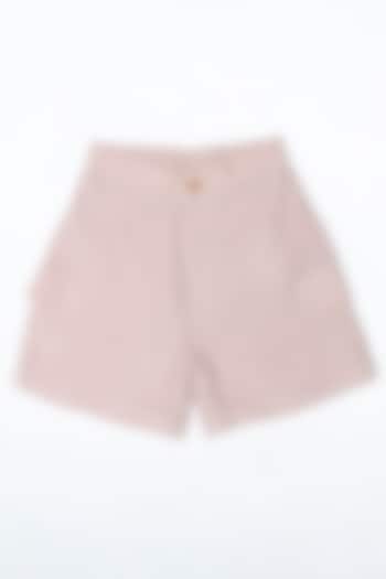 Pink Linen Shorts For Boys by Chi Linen