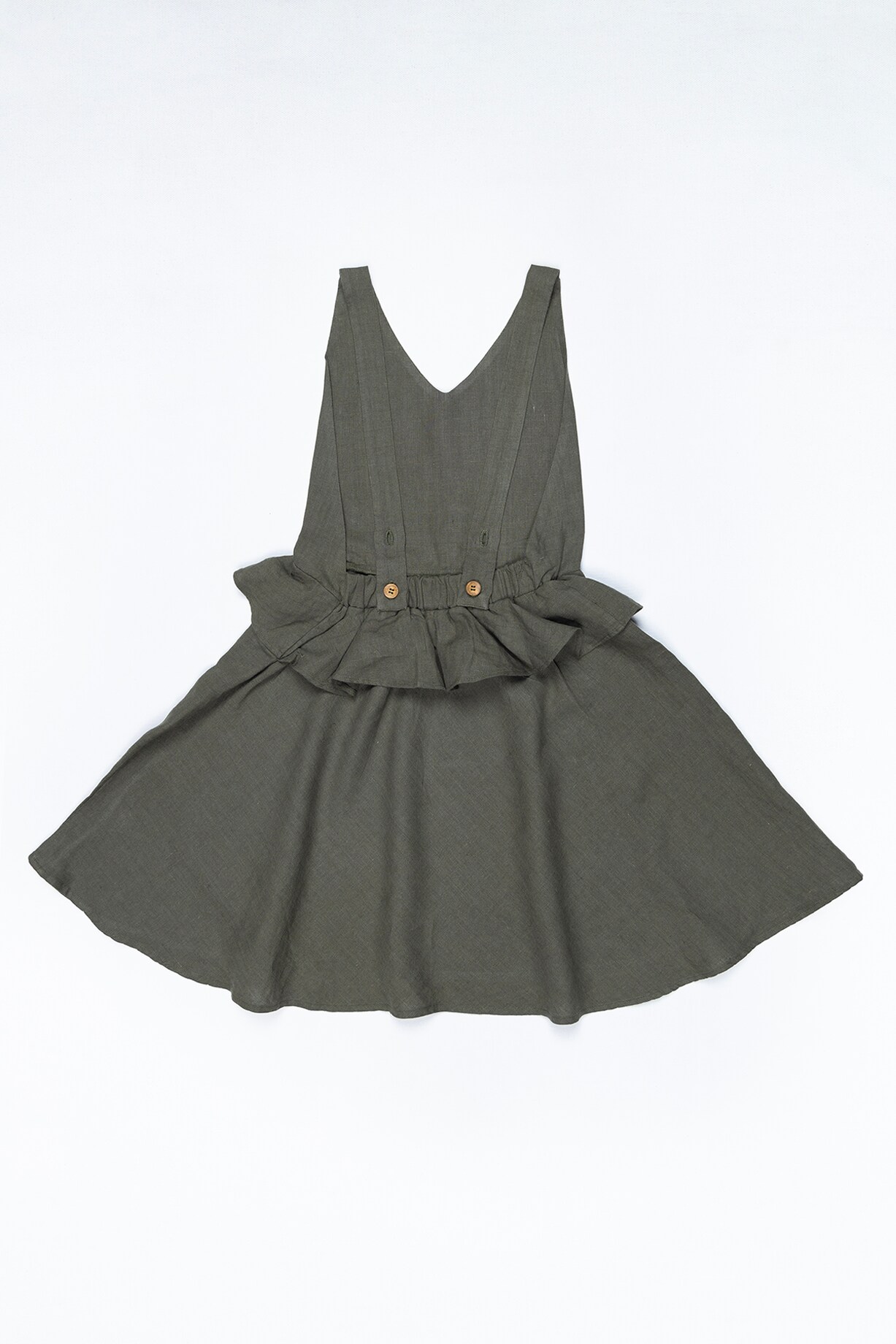 slim fit dress slacks Olive + the Captain Posy Pocket Dress | Girls Dress Flower Pockets | 1 Year  Old Green Long Sleeved Dress main image 0