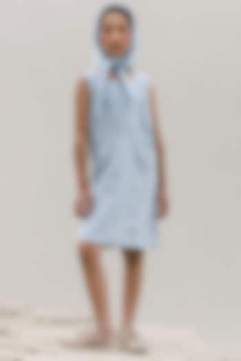 Light Blue Linen Dress For Girls by Chi Linen at Pernia's Pop Up Shop