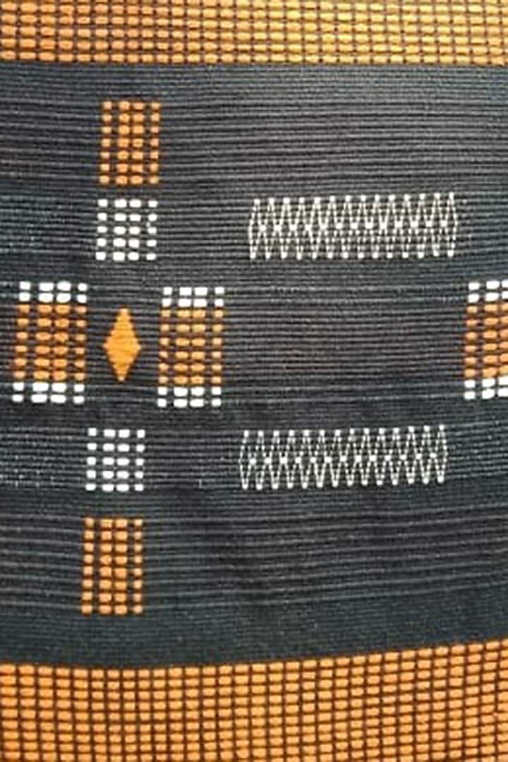 Black & Orange Cotton Handwoven Cushion Covers (Set of 2) by Chizolu at Pernia's Pop Up Shop