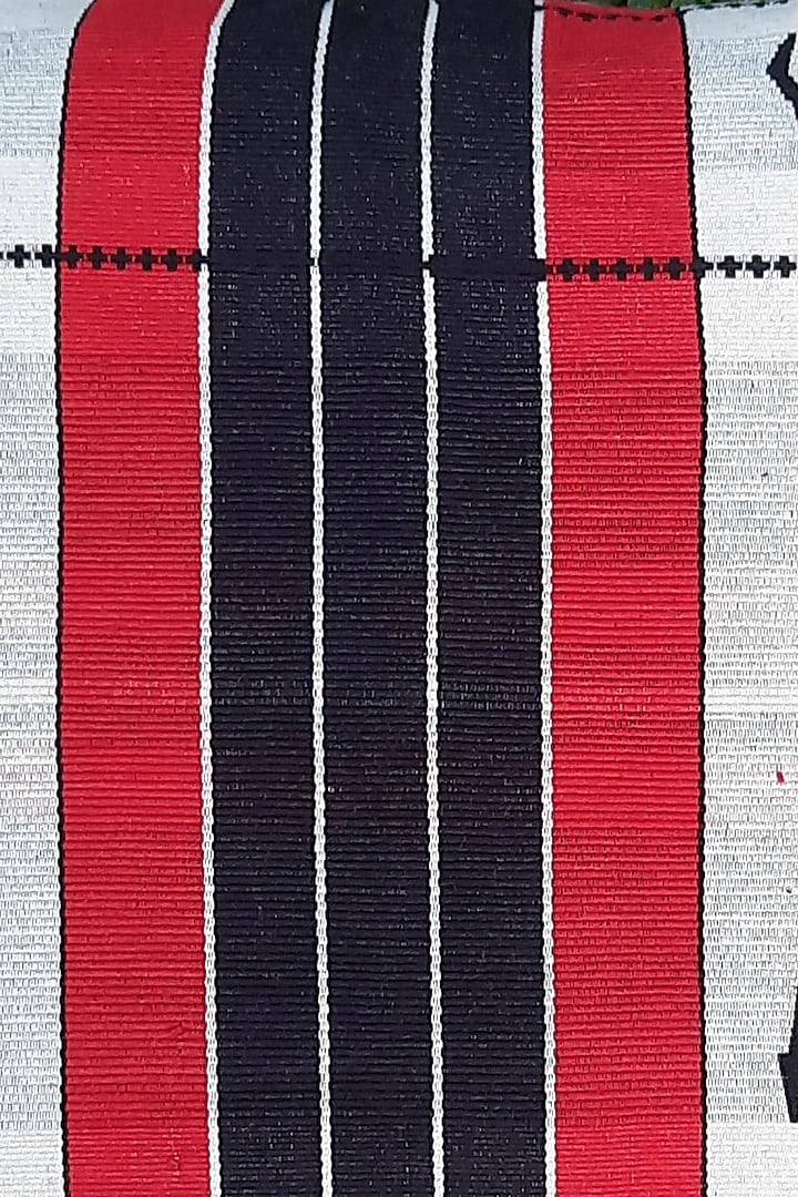 Red & White Cotton Handwoven Mithun Cushion Covers (Set of 2) by Chizolu at Pernia's Pop Up Shop