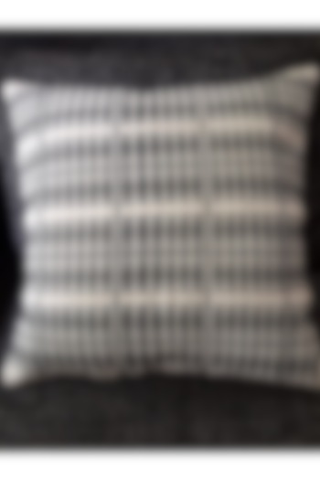 Black & White Cotton Handwoven Diamond Cushion Covers (Set of 2) by Chizolu