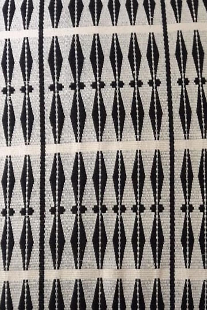 Black & White Cotton Handwoven Diamond Cushion Covers (Set of 2) by Chizolu at Pernia's Pop Up Shop