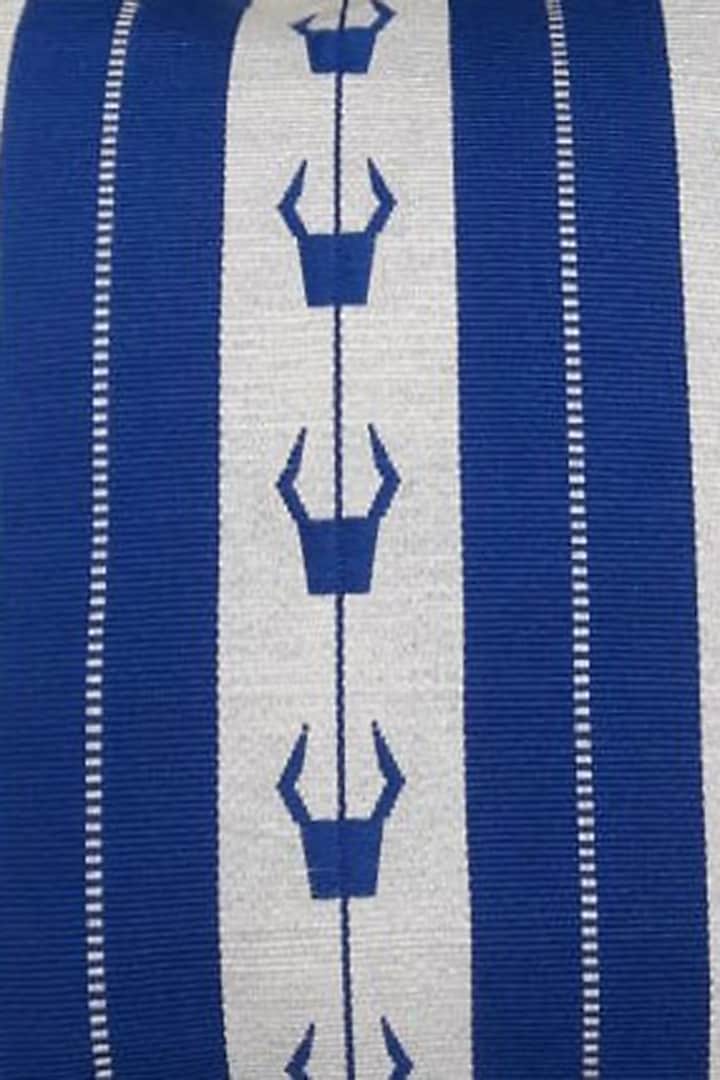 Blue & White Cotton Handwoven Mithun Cushion Covers (Set of 2) by Chizolu at Pernia's Pop Up Shop